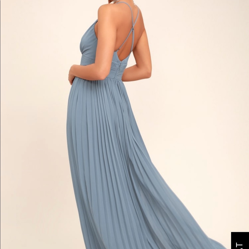 Lulus - dusty blue maxi dress - Picture 3 of 7